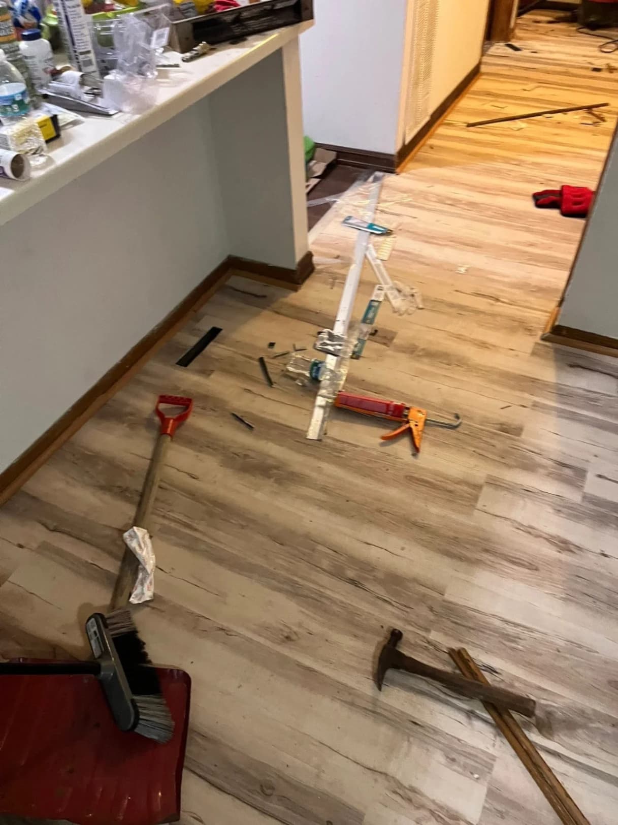 Hallway Flooring Transition Upgrade photo 2